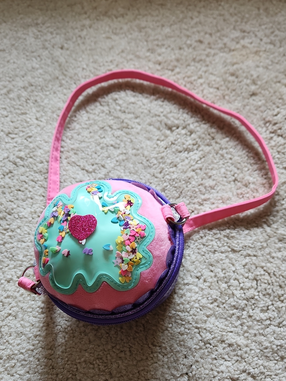 Kids Pink and Mint Sequin Cupcake Bag